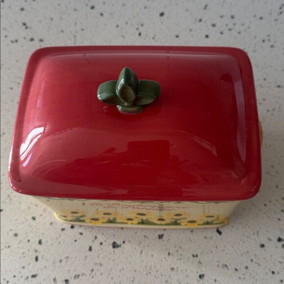 Pfaltzgraff Pistoulet Collection Ceramic Kitchen Keeper Bread box/Recipe Holder - Picture 4 of 12